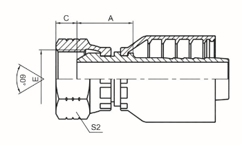 美制NPSM内螺纹60°外锥面 SAE J